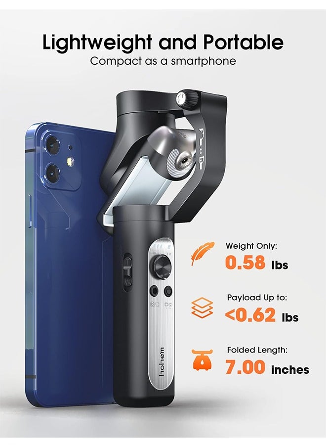 hohem hohem iSteady V2S  Gimbal Stabilizer for Smartphone, 3-Axis Phone Gimbal w/Independent AI Tracking Sensor & Fill Light, Foldable Gimbal Vlogging Stabilizer for iPhone Android YouTube TikTok Live Video  - Image 5