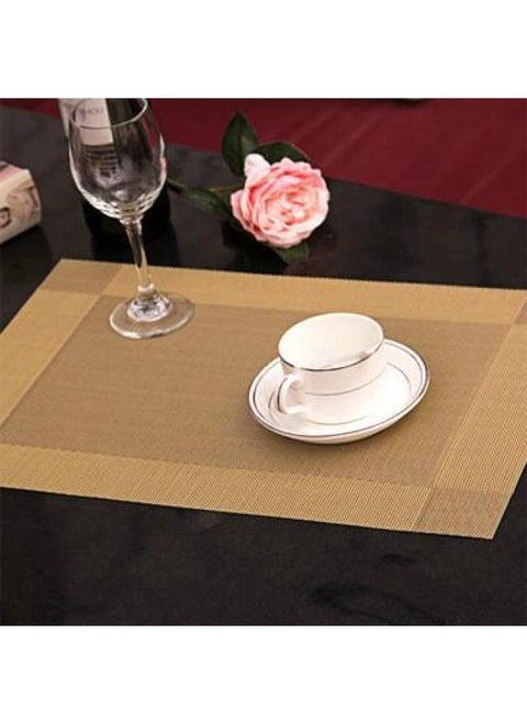 European Style PVC Placemat Diagonal Double Color Non-Slip Heat-Resistant Dining Table Insulation Bowl Plate Mat Western Food Insulation Mat Coaster-Color:Golden Diagonal# C06G0#-Specifications:It Is Recommended To 300 A Box Multiple Order.