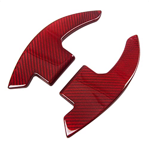 SK CUSTOM Steering Wheel Accessories Shift Paddle Shifter Extension Red Carbon Fiber Trim Cover compatible with FORD MUSTANG 2015 2016 2017 2018 2019 2020 2021 - Image 2