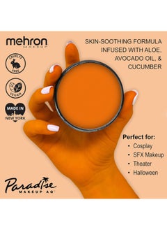 mehron Mehron Makeup Paradise Makeup AQ Pro Size | Stage & Screen, Face & Body Painting, Special FX, Beauty, Cosplay, and Halloween | Water Activated Face Paint & Body Paint 1.4 oz (40 g) (Orange)  - Image 2