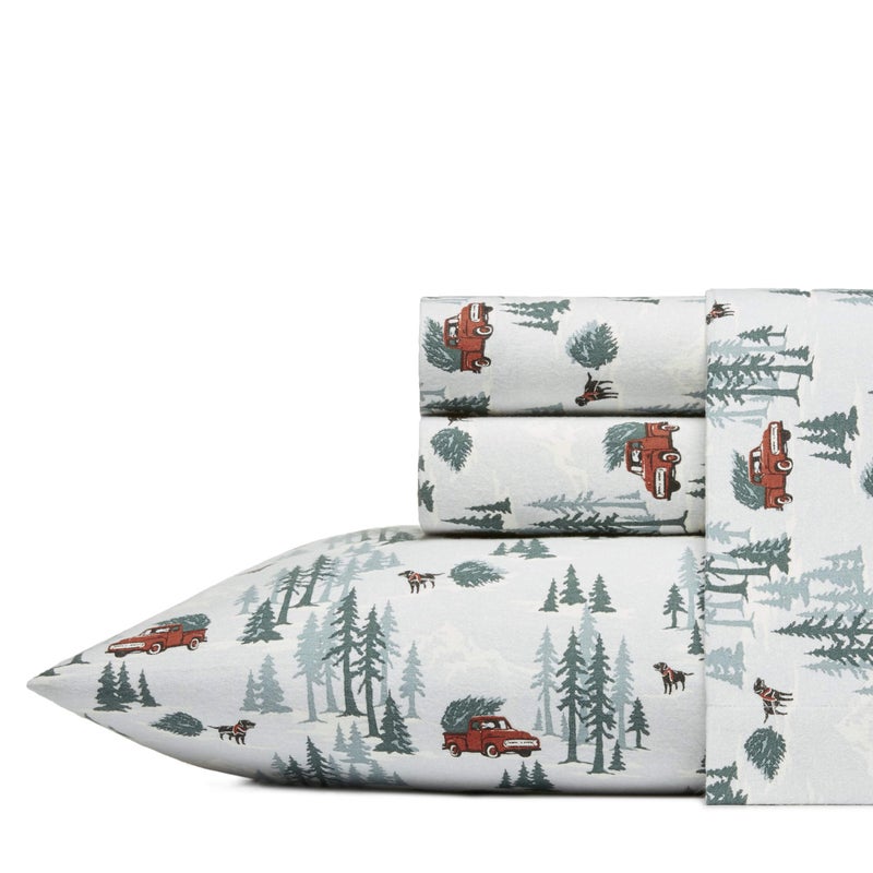 Eddie Bauer Eddie Bauer - Full Sheet Set  Warm Breathable Cotton Flannel Bedding with Deep Pockets  Brushed for Extra Softness  Cozy Home Decor  Oeko-Tex Certified (Tree Farm  Full)  - Image 1
