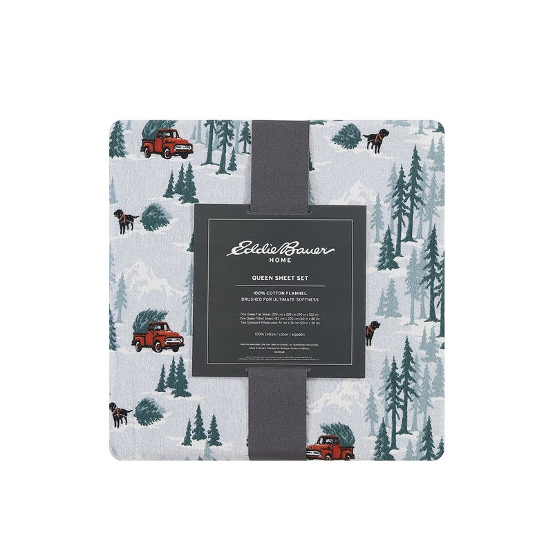 Eddie Bauer Eddie Bauer - Full Sheet Set  Warm Breathable Cotton Flannel Bedding with Deep Pockets  Brushed for Extra Softness  Cozy Home Decor  Oeko-Tex Certified (Tree Farm  Full)  - Image 3