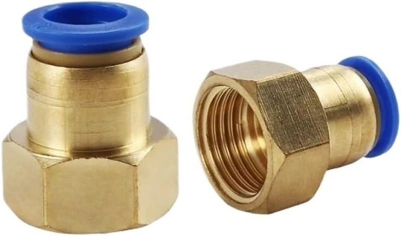 1/10pcs PCF Air Pipe Fitting 4 6 8 10 12mm Hose Tube 1/8 3/8 1/2 1/4 BSPT Female Thread Brass Pneumatic Connector Quick Joint(PCF12-01,10pcs) - Image 1