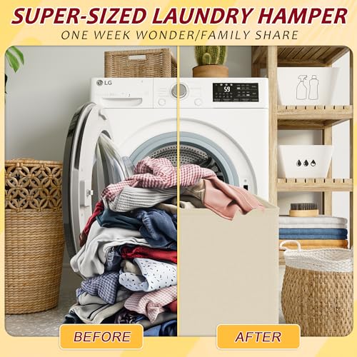 Vincona 195L Laundry Hamper 3 Section,Large Laundry Hamper with Lid,Dirty Clothes Hamper with 3 Inner Bags,Collapsible Laundry Basket Organizer for Laundry Room,Bedroom,Laundry Sorter Hamper 3 Compartment - Image 5