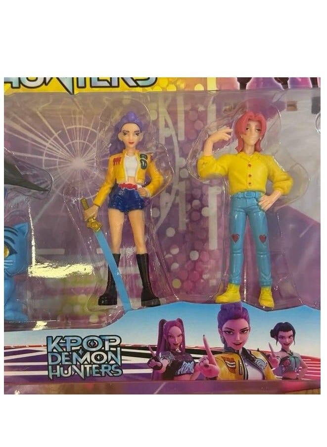 KPop Demon Hunters Figures Kpop Demon Hunters Action Figure Home Decor Desk Ornament For Hunters Fans 7 pcs set - Image 3