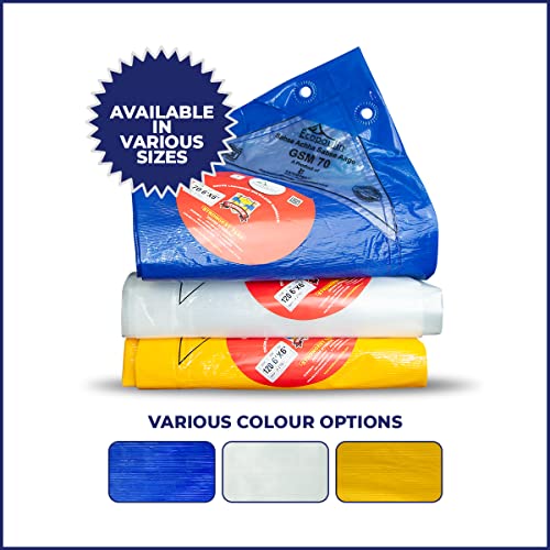 Tandhan Ecopaulin Cross Laminated Multilayer Eco-Friendly Tarpaulin Sheet Waterproof Tirpal Heavy Duty 6 X 6 Ft Poly Tadpatri - Multipurpose 120 GSM Plastic Cover Tharpai, Thadika, Tarp (Blue) - Image 2