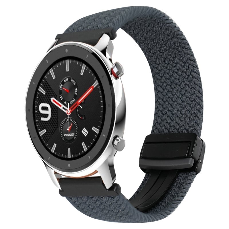 erorex For Amazfit Watch Gtr 4 22Mm Magnetic Buckle Braided Watch Band(Space Gray) - Image 1