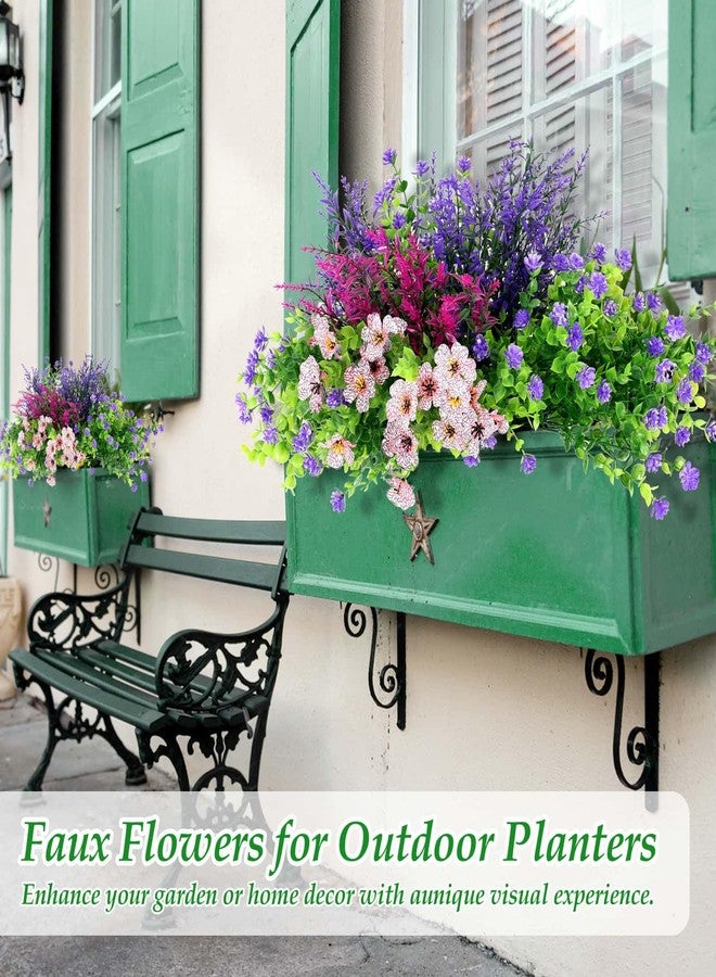 Dexpinzo 20 Bundles Artificial Fake Flowers for Outdoor UV Resistant No Fade Boxwood Faux Plastic Shrubs Plants for Garden Patio Porch Window Box Home Wedding Farmhouse Outside Hanging Décor - Image 5