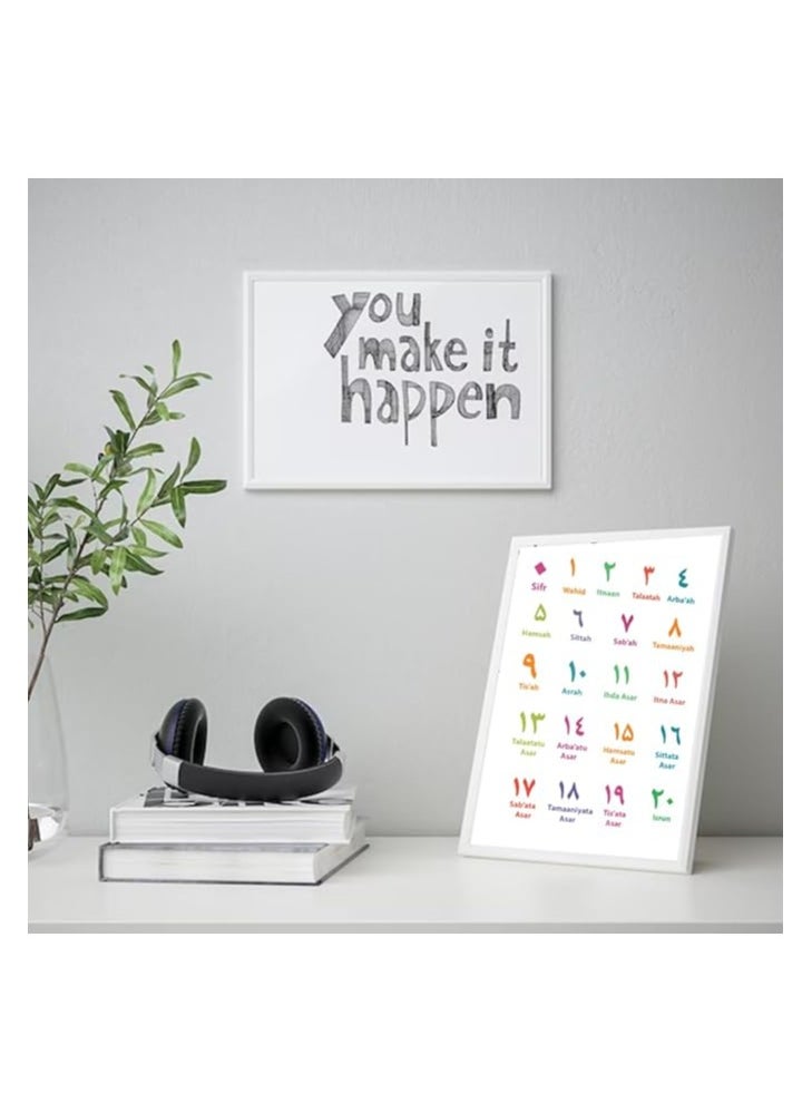 PRINTSHOP4ME 28 Arabic Alphabets Wall Art-Poster+Frame Included-Kids Room Decor For Learning Arabic Alphabets  - Image 3