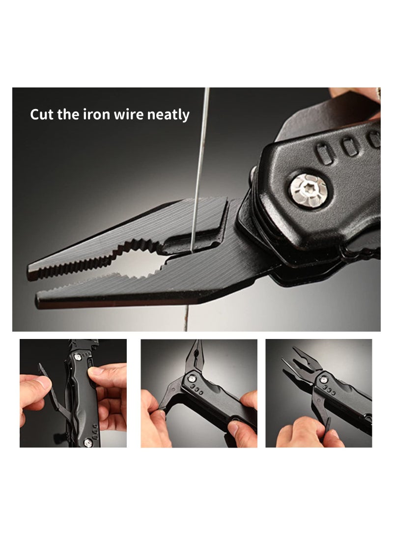 SOLARAE 16-in-1 Multi-Tool Hammer for Camping and Outdoor Survival, High Carbon Stainless Steel Multi-Tool with Hammer, Perfect Father's Day Gift for Adventurers and DIY Enthusiasts. - Image 5