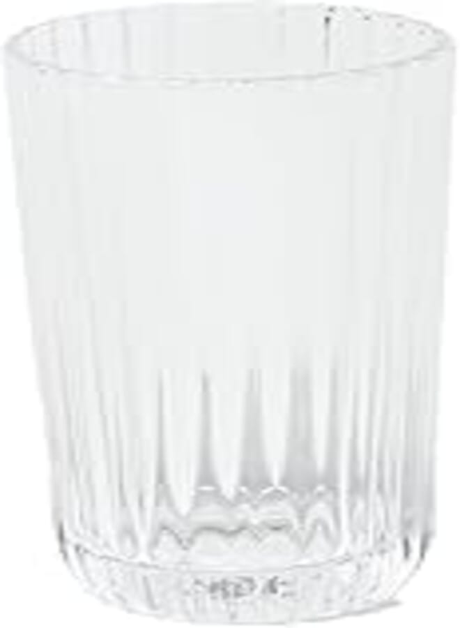 Matalan Ridged Tumbler Glass, 19 cm x 8 cm Size, Clear