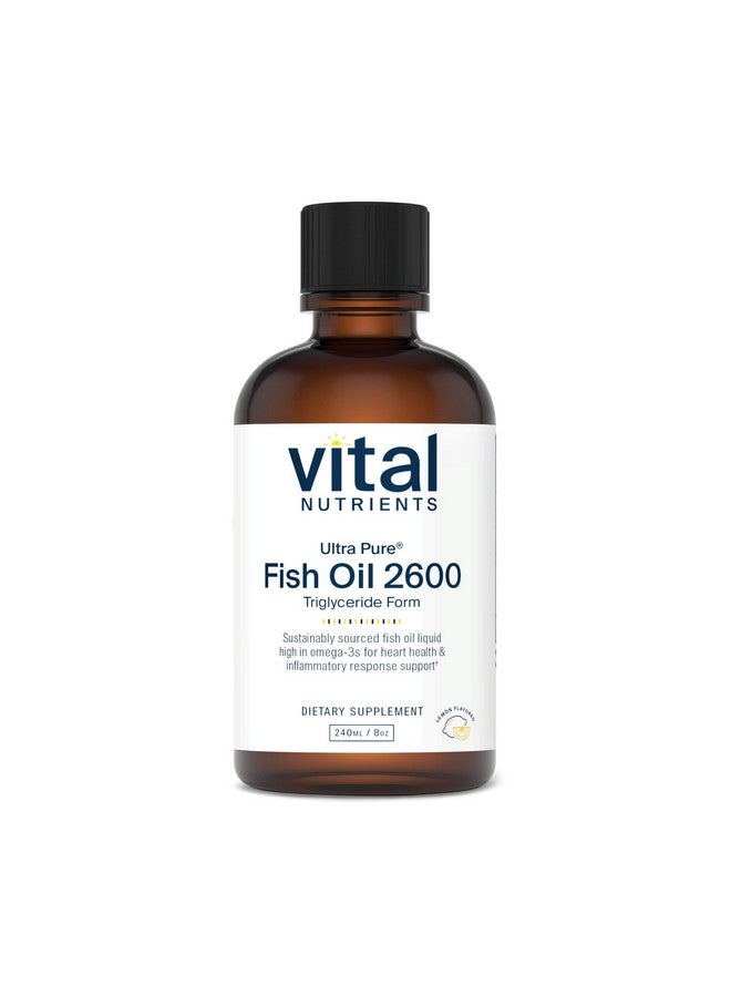 Vital Nutrients - Ultra Pure Fish Oil 2600 (Pharmaceutical Grade) - Hi-Potency Deep Sea Liquid Fish Oil, Cardiovascular Support, Natural Lemon Flavor - 8 Fl Oz per Bottle - Image 1