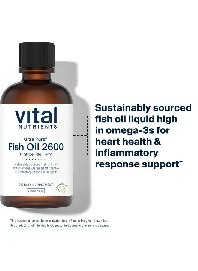 Vital Nutrients - Ultra Pure Fish Oil 2600 (Pharmaceutical Grade) - Hi-Potency Deep Sea Liquid Fish Oil, Cardiovascular Support, Natural Lemon Flavor - 8 Fl Oz per Bottle - Image 4
