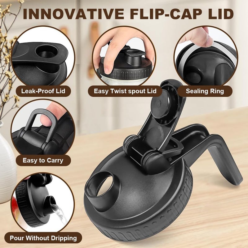 SUPVOX Supvox® 64Oz Cold Blew Glass Kettle Coffee Maker Leaking Proof Lid Design with Handle & Nozzle Cool Water Bottle Iced Coffee Pitcher with Stainless Steel Cone Filter & Cleaning Brush  - Image 4