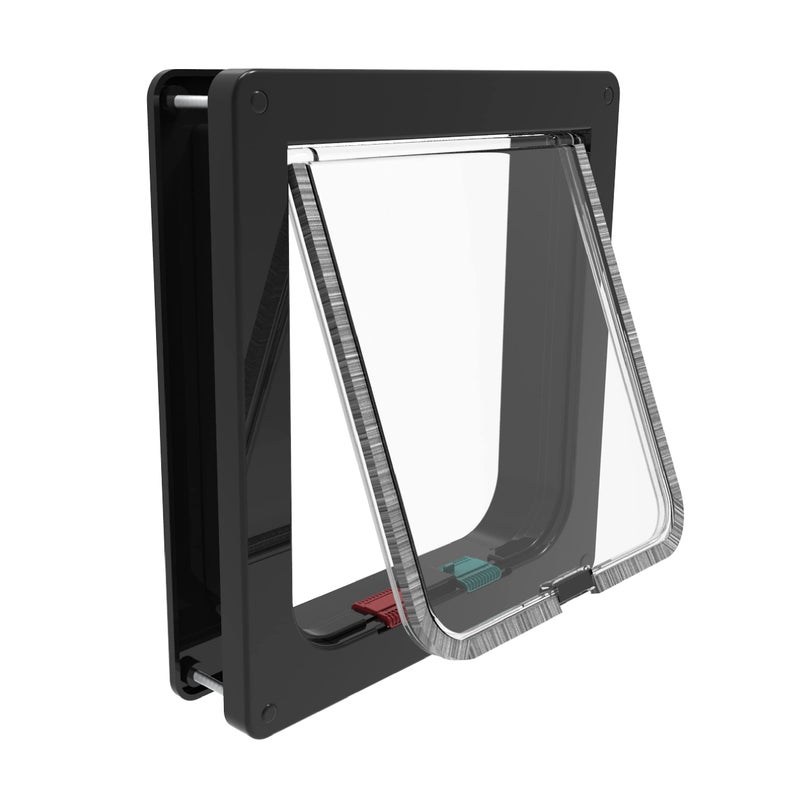 Hakuna Pets Standard Cat and Small Pet Door, Large, Black, Pets up to 20 lbs - Image 1