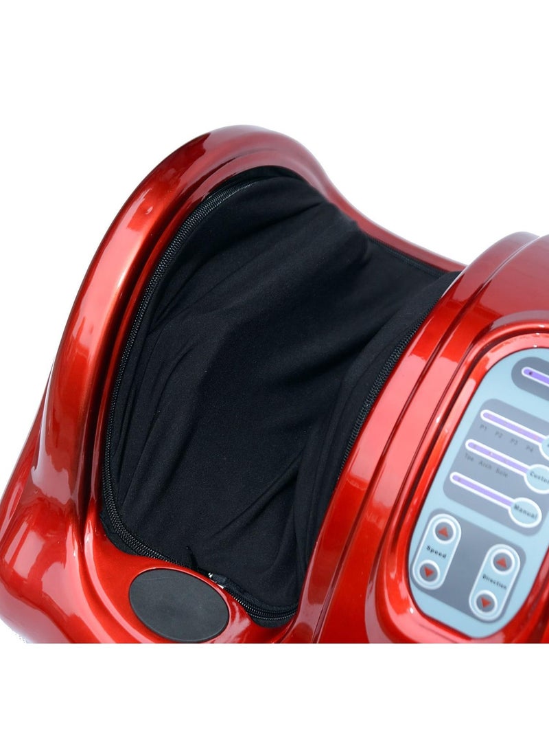 Foot Massager Machine with Heat Foot and Calf Massager with Roller Deep Tissue for Plantar Fasciitis Pain Relief Promotes Blood Circulation - Red