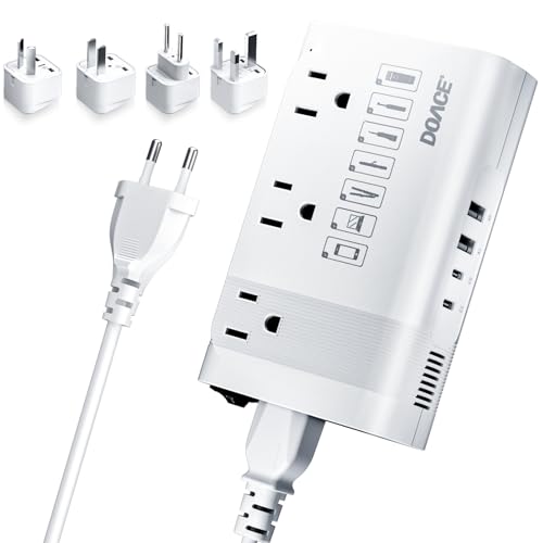 DOACE Voltage Converter US to Europe, 350W Converter for European Travel for Curling Iron and Hair Straighteners, 220V to 110V Converter Plug Adapter with 2 USB A & 2 USB C Ports - Image 1