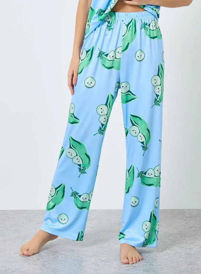 Take Two Take Two Pea Pod Graphic Print T-Shirt and Pyjama Set