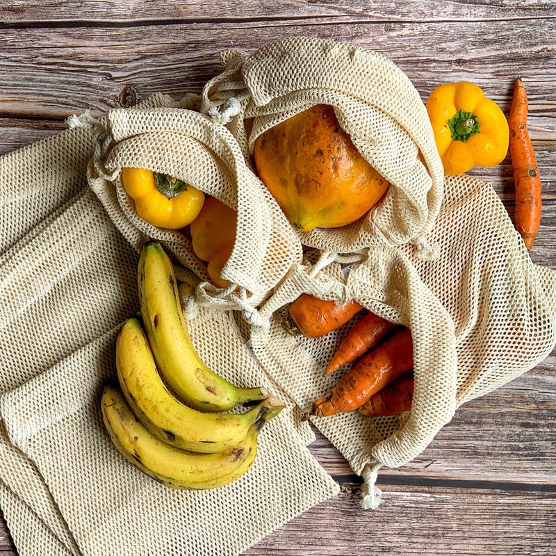 Pixel Home 100% Muslin Cotton Reusable Vegetable Storage Bags - Eco Friendly (Pack of 6) - Image 5