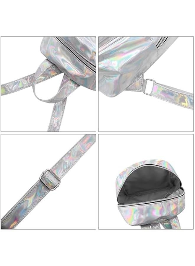 Small Holographic Rainbow Shoulder Bag Metallic Satchel Shiny Travel Daypack for Women Men Lady - Image 4