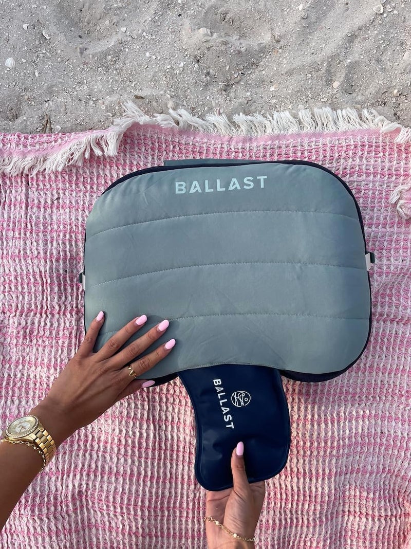 Ballast Beach Pillow – Comfy, Durable & Compact, Stays Put on Windy Beaches with Patented Sand Pouch, Inflatable Pillow for Beaches, Pools, Camping, Festivals and Travel (Moonlight Grey) - Image 5