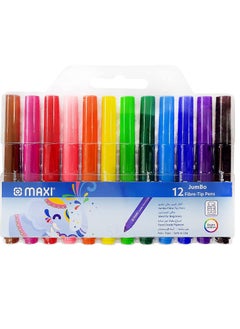Maxi 12-Piece Jumbo Washable Felt Pens Multicolour  - Image 1