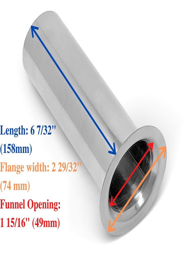 Tesor #12 Stainless Steel 2 Inch Meat Bag Filling Tube for Meat Grinder - Image 3