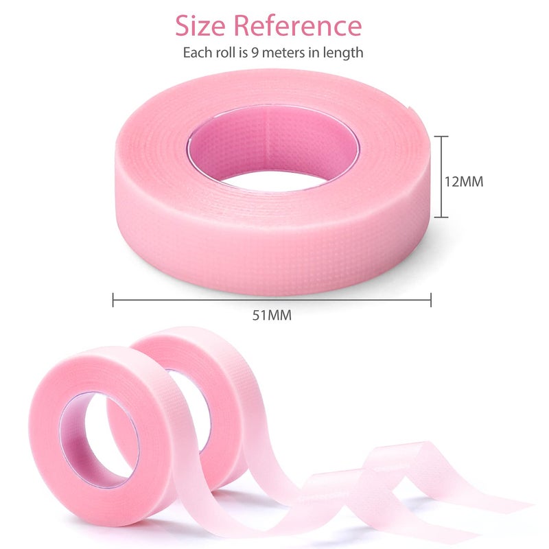 TEOYALL 6 Rolls PE Lash Extension Tapes, Adhesive Breathable Micropore Eyelash Tapes Lash Extension Supplies for Makeup Salon (Pink) - Image 4