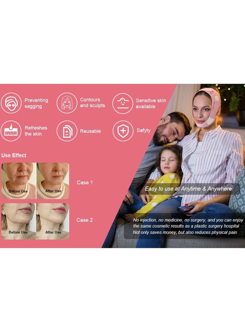 Arabest - Double Chin Reducer, Face Slimming Strap, V-Shaped Mask Chin up Face Lifting Belt for Women and Men, Anti- Wrinkle Face Mask, Lifting Bandage for Saggy Face Skin Reusable Mask Facial Slimming - Image 1