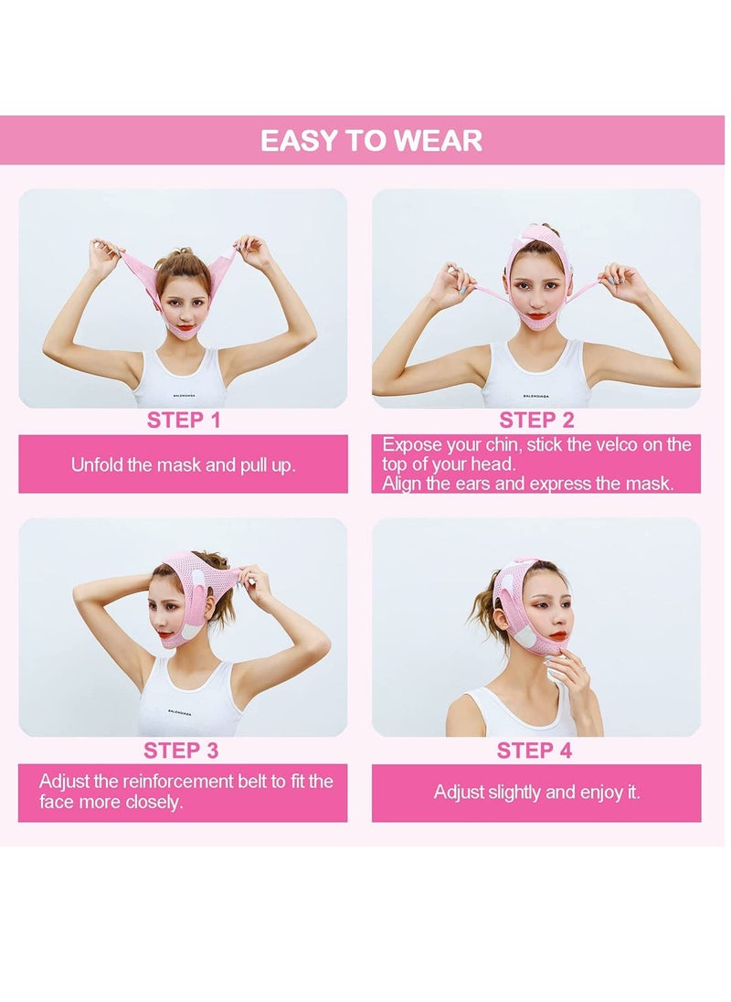 Arabest - Double Chin Reducer, Face Slimming Strap, V-Shaped Mask Chin up Face Lifting Belt for Women and Men, Anti- Wrinkle Face Mask, Lifting Bandage for Saggy Face Skin Reusable Mask Facial Slimming - Image 1