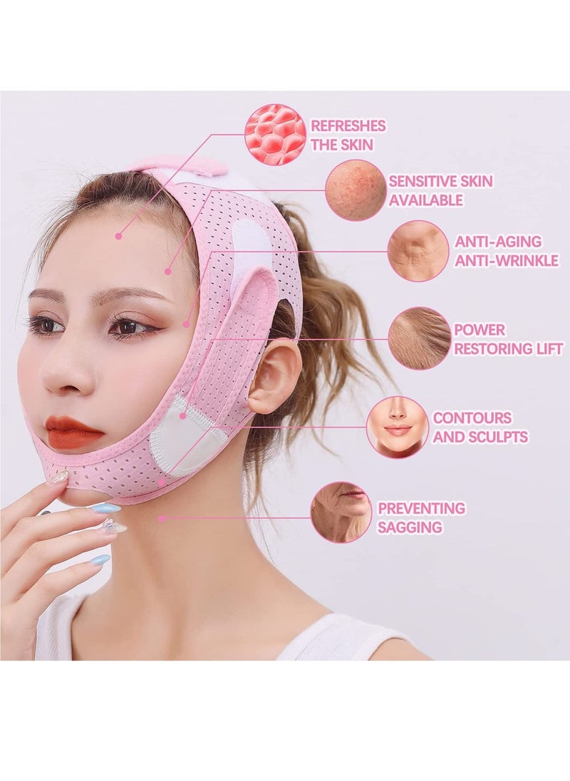 Arabest - Double Chin Reducer, Face Slimming Strap, V-Shaped Mask Chin up Face Lifting Belt for Women and Men, Anti- Wrinkle Face Mask, Lifting Bandage for Saggy Face Skin Reusable Mask Facial Slimming - Image 1