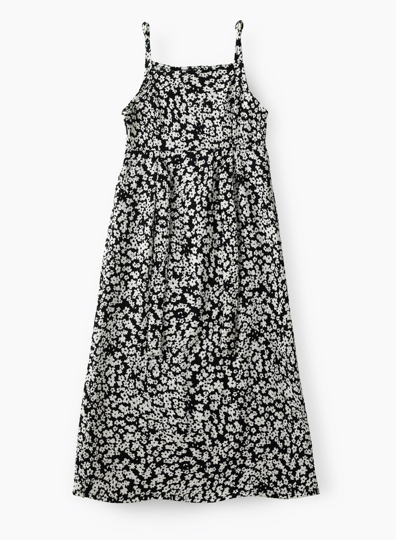 Jelliene Girls Woven Polyester Floral Midi Dress  - Image 2