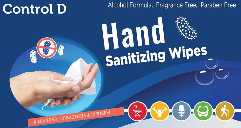Control D Wipes for Disinfection & Hand Sanitizing (50 Wipes) - Image 2