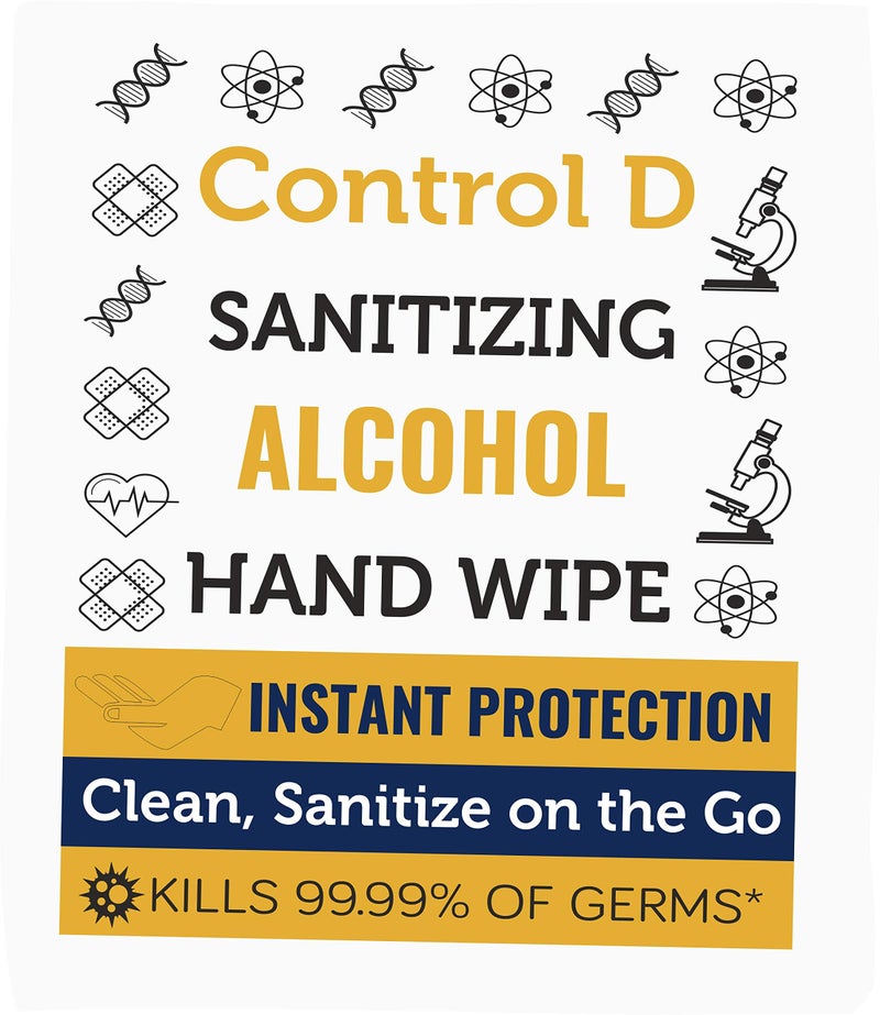 Control D Wipes for Disinfection & Hand Sanitizing (50 Wipes) - Image 1