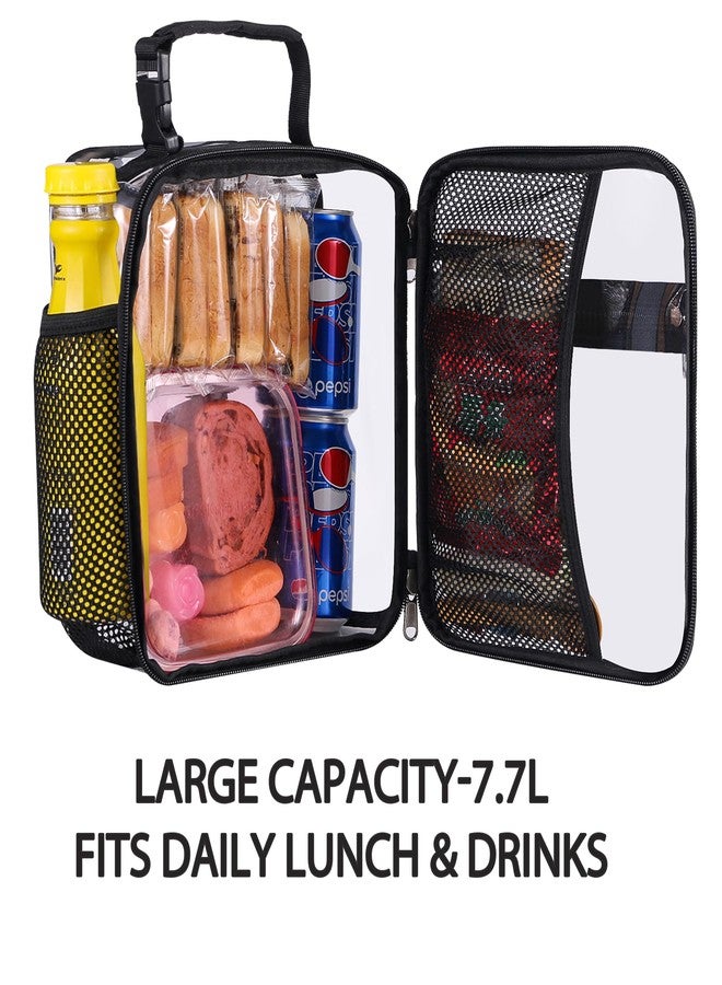 Oraben Stadium Approved Clear Lunch Bag for Work, See Through Plastic Lunch Box Reusable Small Lunchbox for Men and Women Children (Black) - Image 3