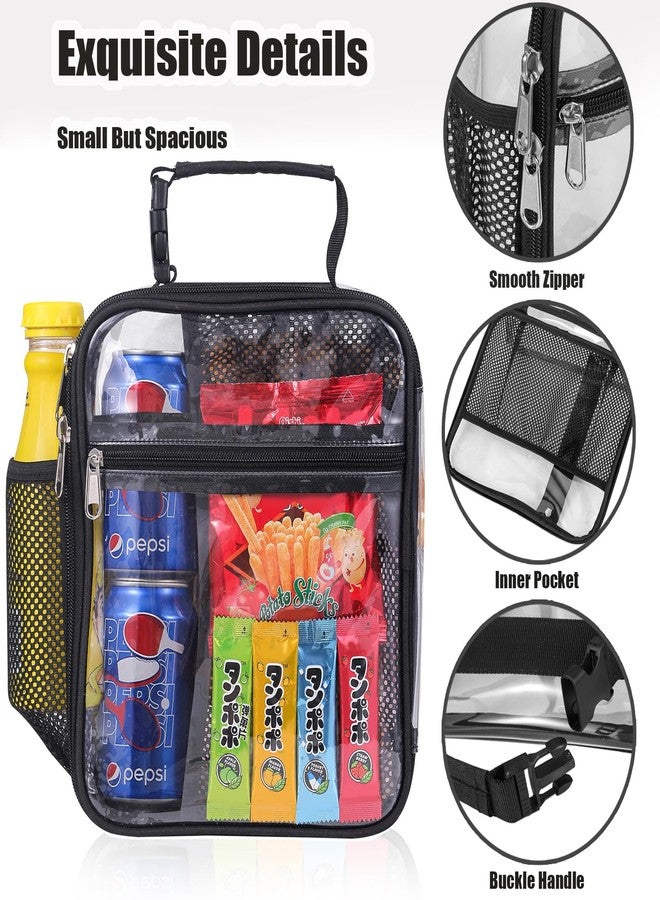Oraben Stadium Approved Clear Lunch Bag for Work, See Through Plastic Lunch Box Reusable Small Lunchbox for Men and Women Children (Black) - Image 4