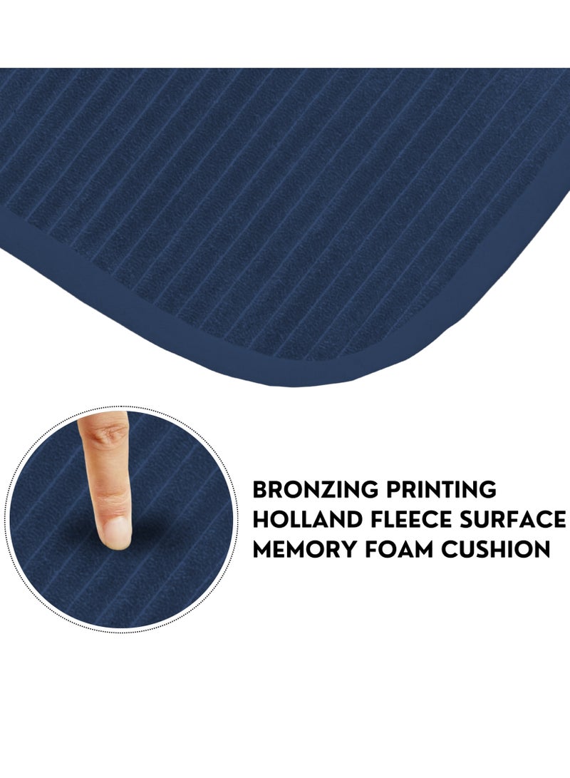 Feelings FEELINGS Bath Mat Set of 3 – Soft & Non-Slip Bathroom Rugs, 50 x 80 cm – Super Absorbent Microfiber Mats for Shower, Tub & Floor – RC-KQ0732 (Dark Blue)  - Image 4