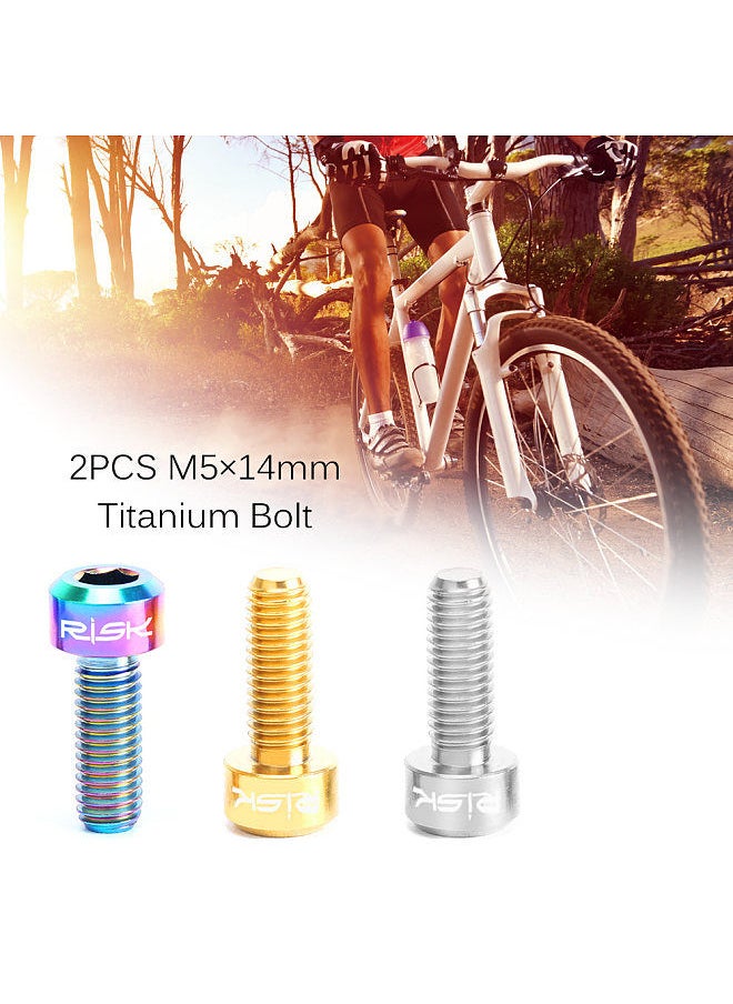 Generic - 2PCS M5×14mm Titanium Bolts for Bike Thumb Shifter Fixed Screws Ti Conjoined Hexagon Ti Screws Ti Fastener MTB Bicycle Parts - Image 1