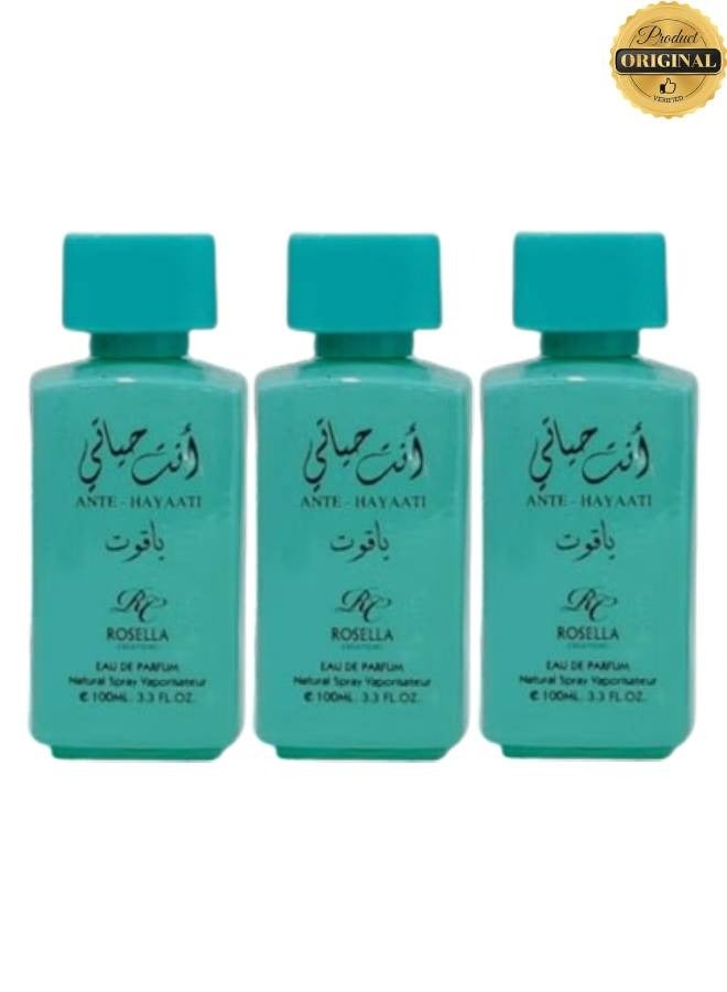Rosella 3 Pieces Ante Hayaati Perfume 100ML - Image 1
