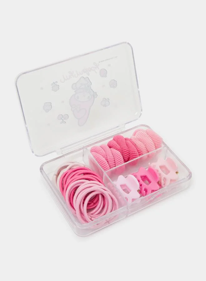 ستايلي 46-Piece My Melody Hair Elastic and Claw Clip Set