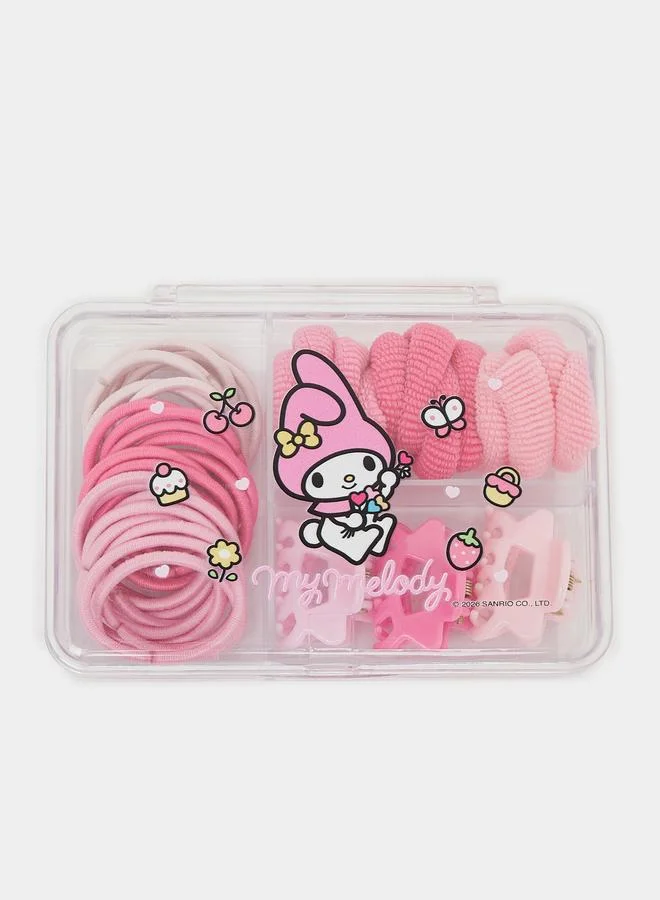 ستايلي 46-Piece My Melody Hair Elastic and Claw Clip Set