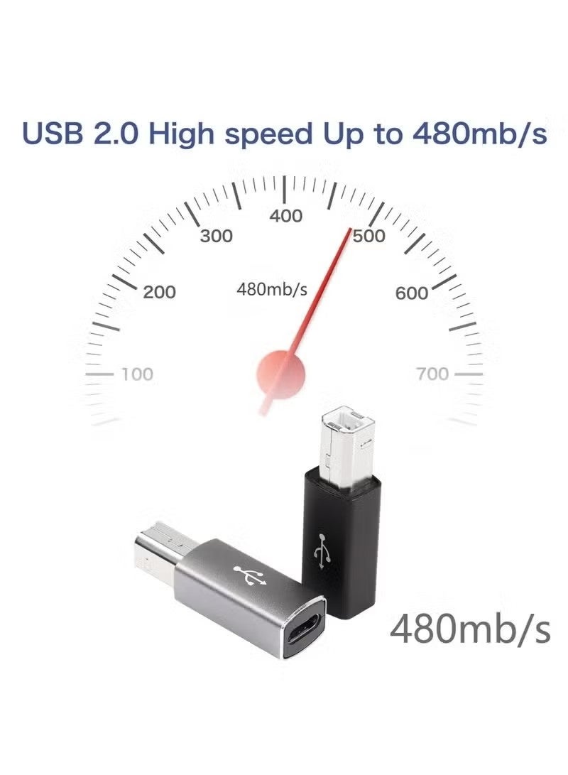 USB 1 Pack Right Angle USB B to USB C Adapter, Type C Female to MIDI Converter Compatible with Compatible with HP/ Cannon/ Brother/ Samsung/ Dell/ Epson/ Lexmark/ Xerox/ Piano/ Dac Printer, Electric Piano, Laptops and More Type-C Devices - Image 4