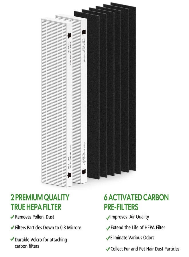 CFKREYA 2 Pack Replacement Filter for Fellowes AeraMax 90/100/DX5/DB5 Purifier, Fits Part# 9287001 & 9324001, 2 Filter and 6 Carbon filter - Image 3