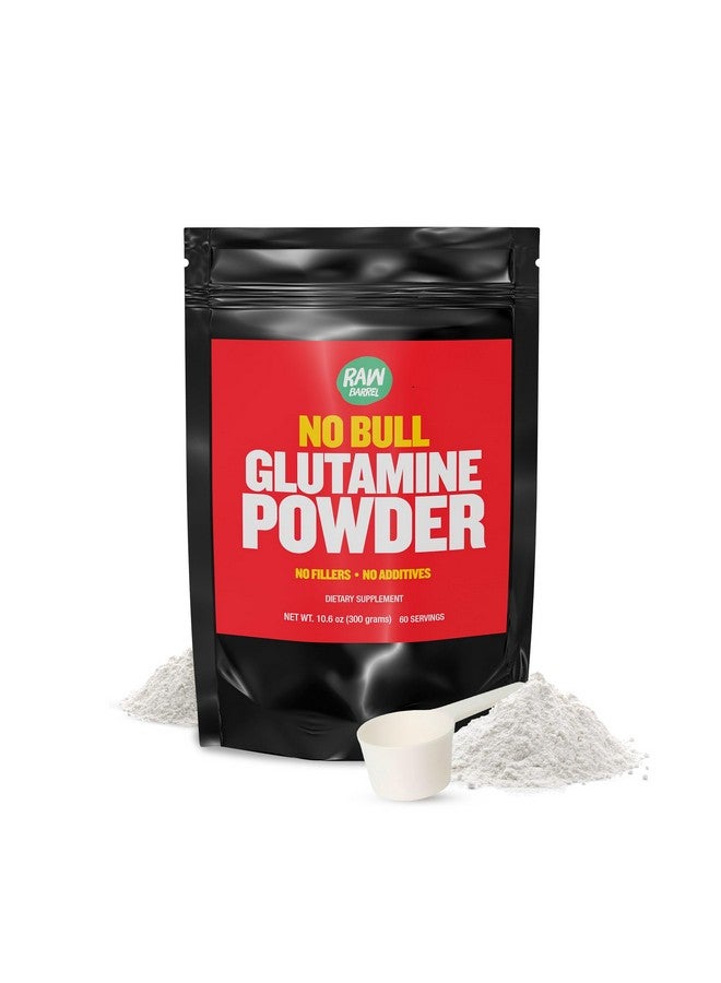 Raw Barrel - “No Bull” L-Glutamine Powder - Unflavored and Micronized Glutamine, Pure L Glutamine Powder, Non GMO, L Glutamine Supplement, Naturally Vegan, Vegetarian and Gluten Free, 300g - Image 1