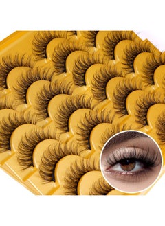 Zegaine False Eyelashes Natural Look 12Mm Fluffy Lashes Wispy Faux Mink Eyelashes 3D Volume Cat Eye Lashes Pack By Zegaine 14 Pairs  - Image 1