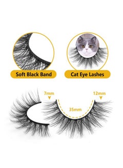 Zegaine False Eyelashes Natural Look 12Mm Fluffy Lashes Wispy Faux Mink Eyelashes 3D Volume Cat Eye Lashes Pack By Zegaine 14 Pairs  - Image 2