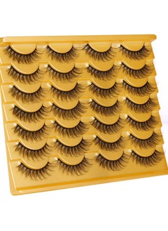 Zegaine False Eyelashes Natural Look 12Mm Fluffy Lashes Wispy Faux Mink Eyelashes 3D Volume Cat Eye Lashes Pack By Zegaine 14 Pairs  - Image 4