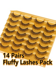 Zegaine False Eyelashes Natural Look 12Mm Fluffy Lashes Wispy Faux Mink Eyelashes 3D Volume Cat Eye Lashes Pack By Zegaine 14 Pairs  - Image 5