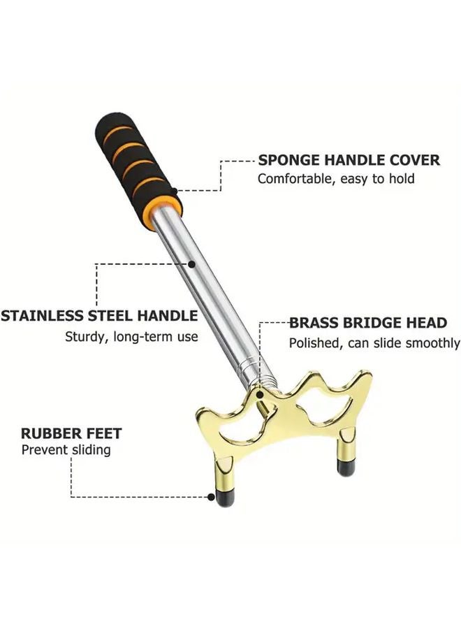 عصا البلياردو القابلة للسحب مع رأس نحاسي منخفض فضي ملحق للبلياردو والسنوكر - Image 4