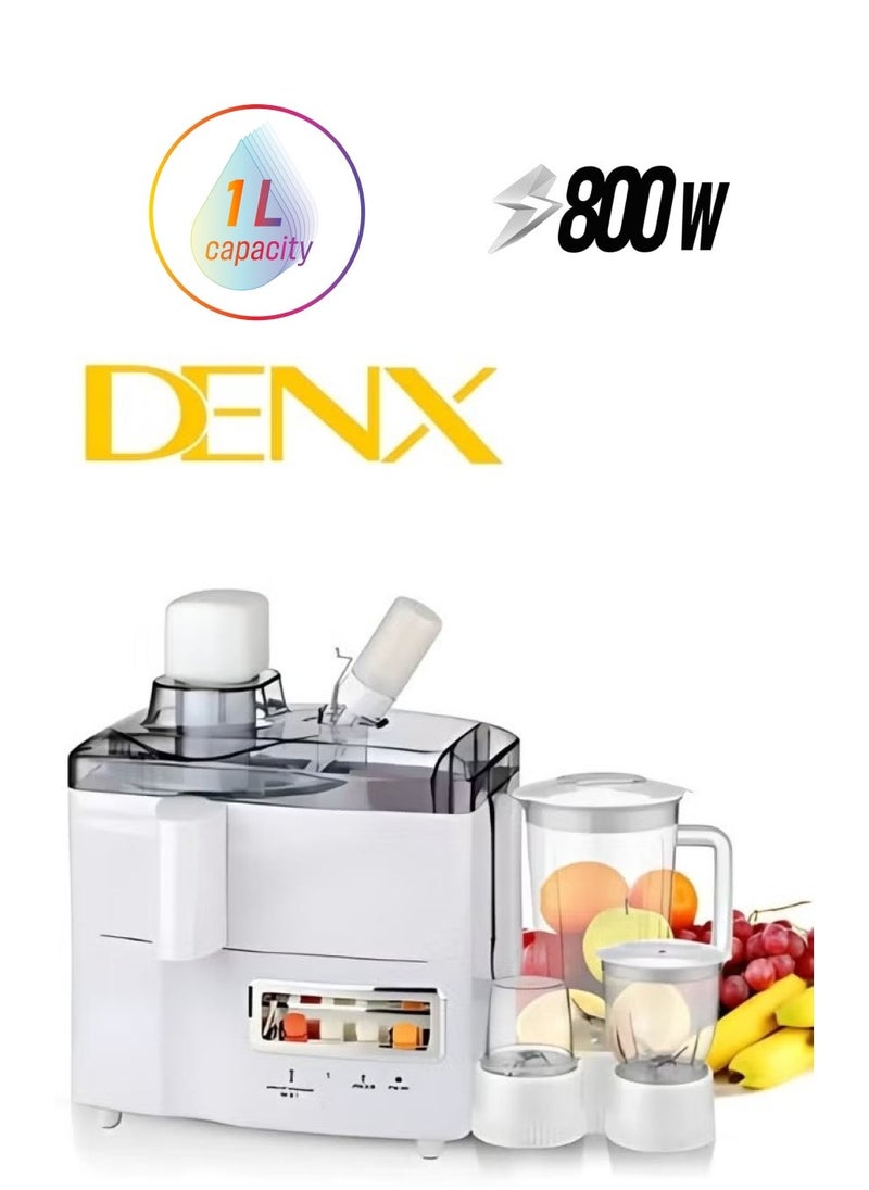 Denx 4-In-1 Food Processor With 29 Functions (Blender, Grinder, Food Processor, Chopper) | 1 Liter | 800 Watts | Dx2500 - Image 1